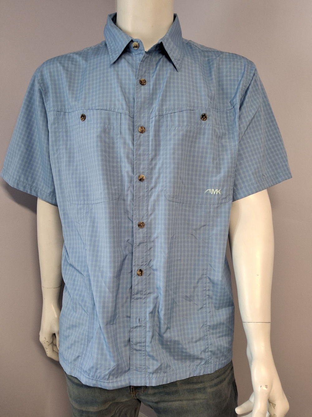 Mountain Khakis Men's Large Blue Checkered Button-Down Shirt Size XL